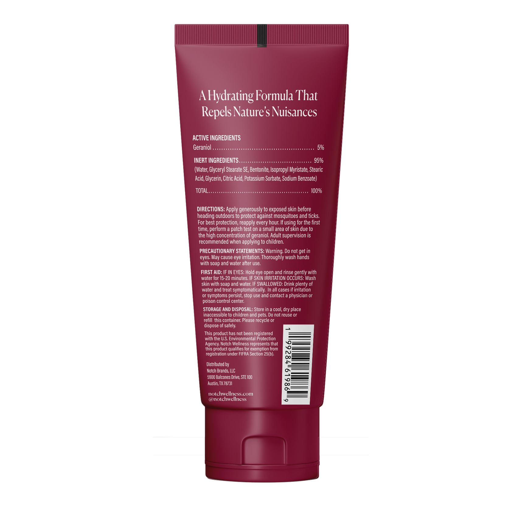 Notch Nourish + Defend Botanical Insect Repellent label